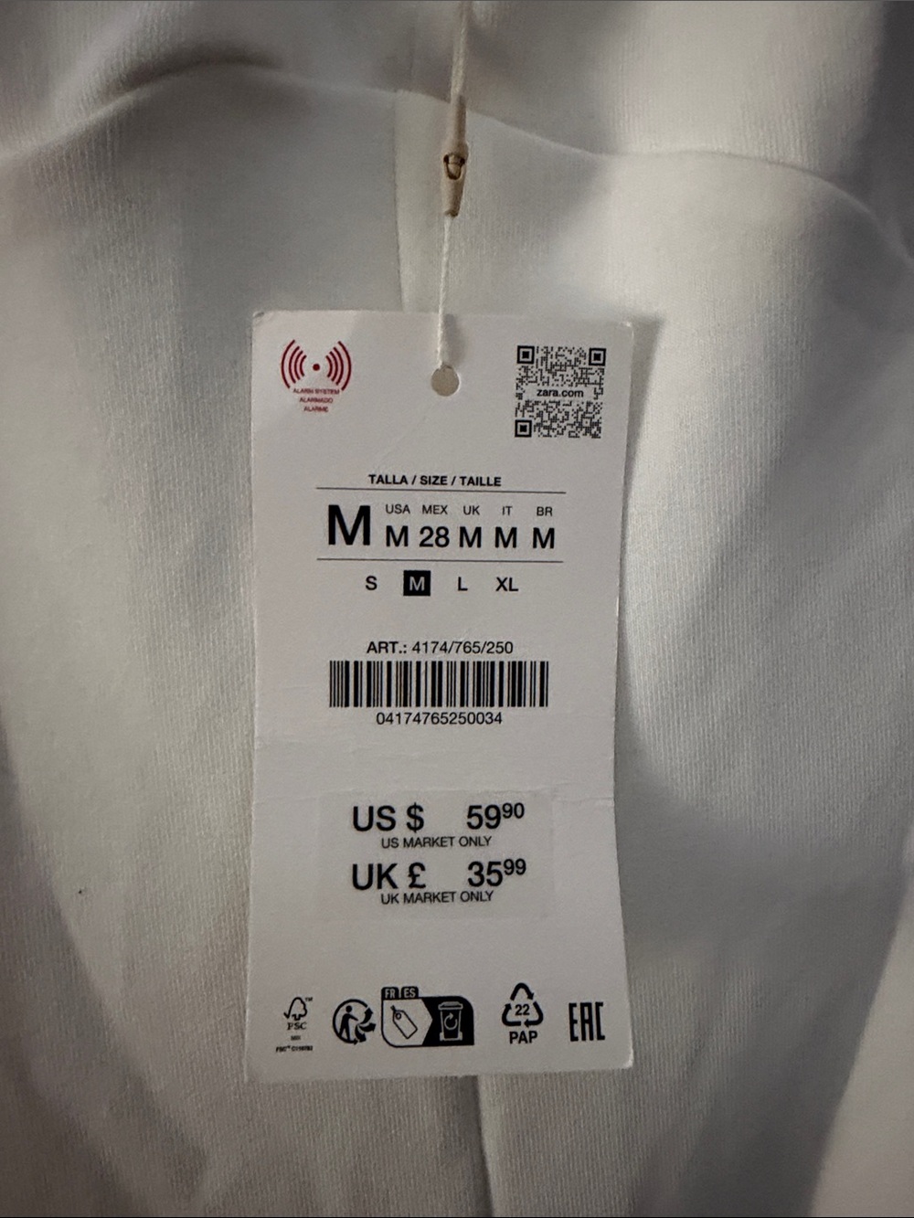 Zara White Minimalist Ivory Wide-Leg Jumpsuit - Picture 6 of 6